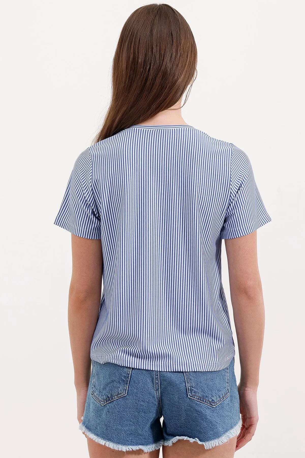 4313 çizgili basic tişört