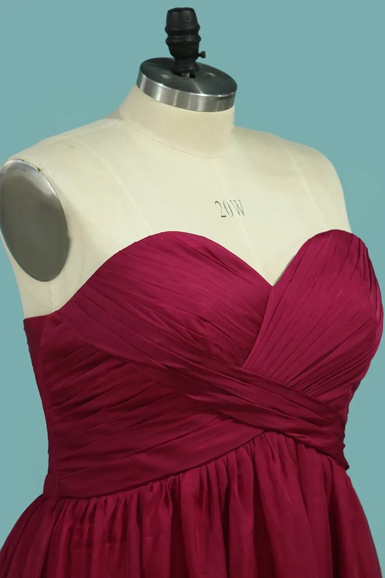 Asymmetrical Bridesmaid Dresses Sweetheart Ruched Bodice A Line