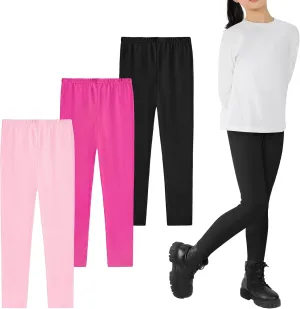 Auranso Toddler Girls Leggings Basic Full Length Cotton Tights Pants 2-14 Years