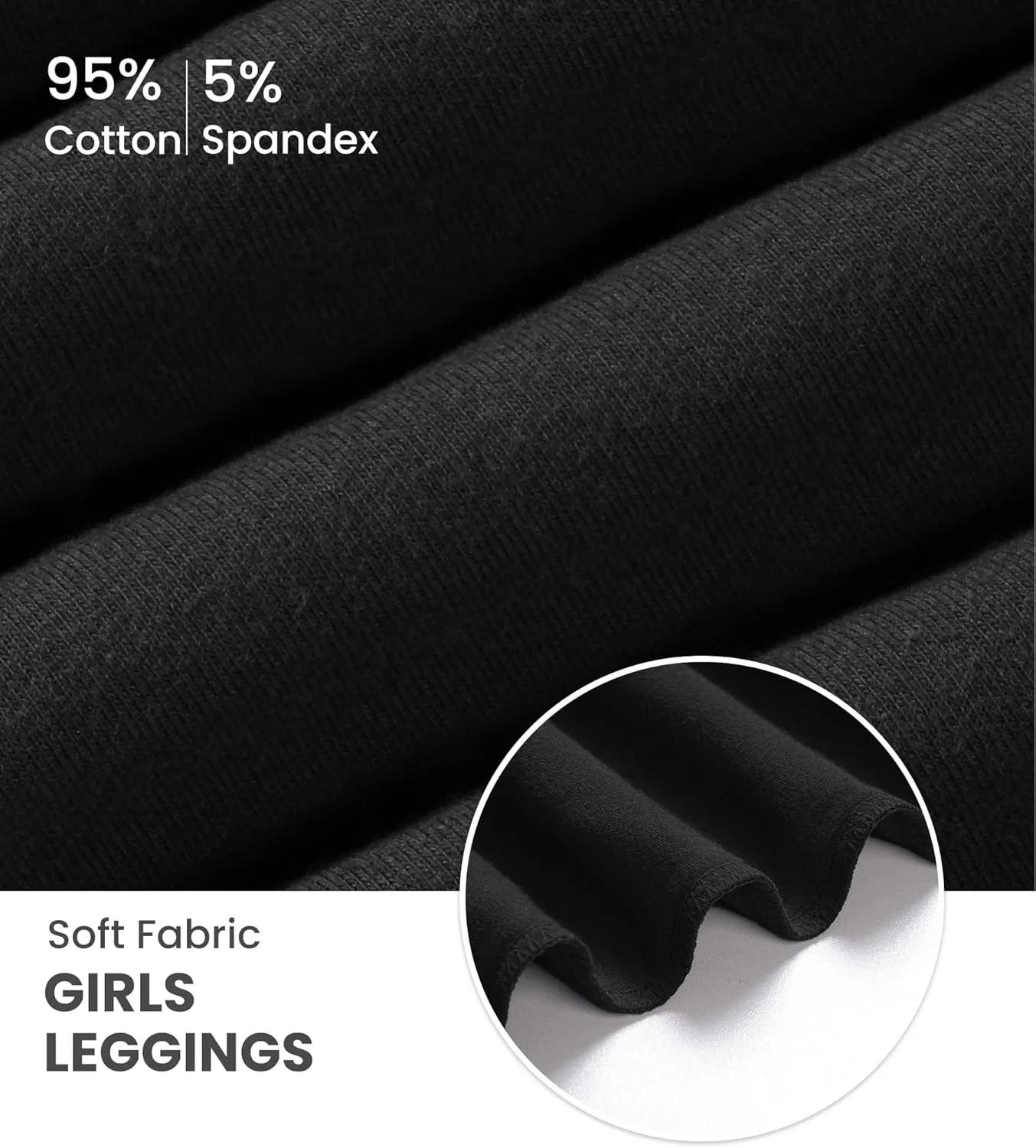 Auranso Toddler Girls Leggings Basic Full Length Cotton Tights Pants 2-14 Years