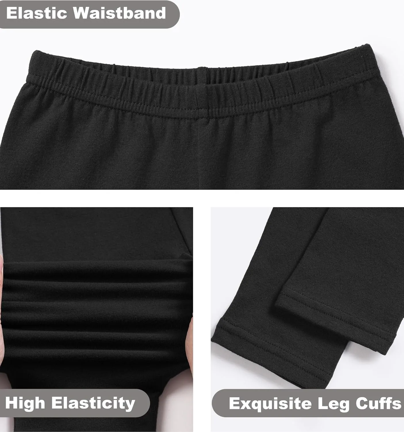 Auranso Toddler Girls Leggings Basic Full Length Cotton Tights Pants 2-14 Years