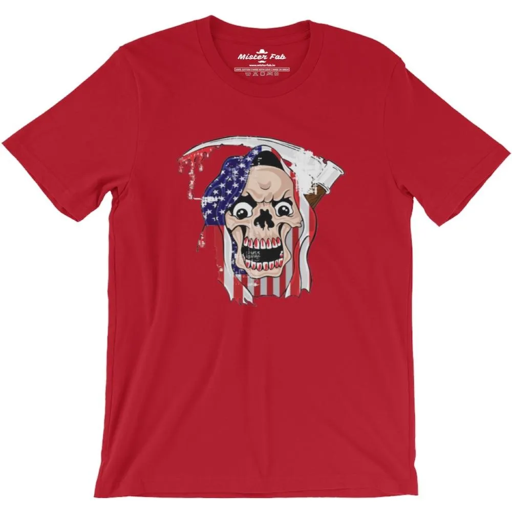Bloody Skull Men Round Neck T-Shirts