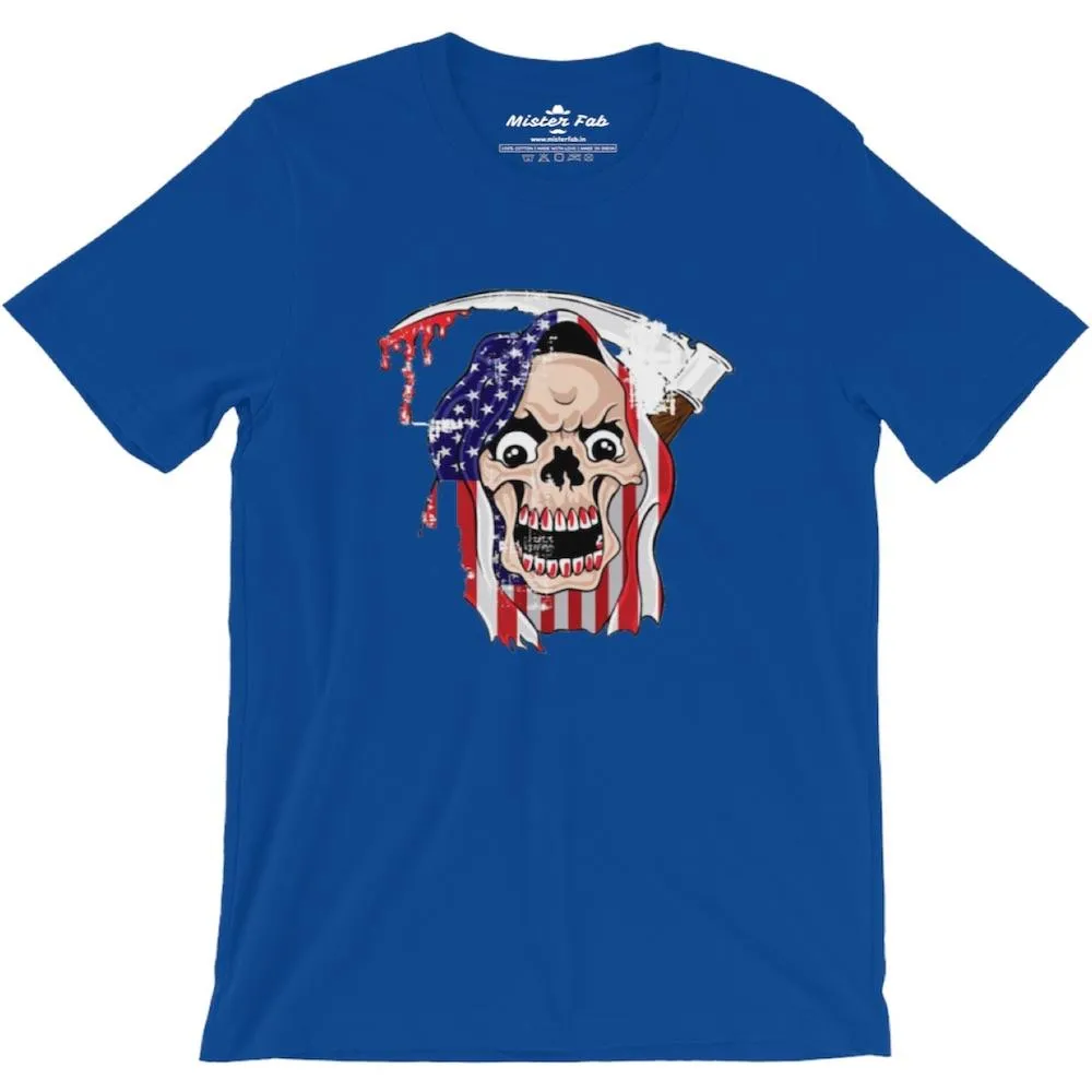 Bloody Skull Men Round Neck T-Shirts