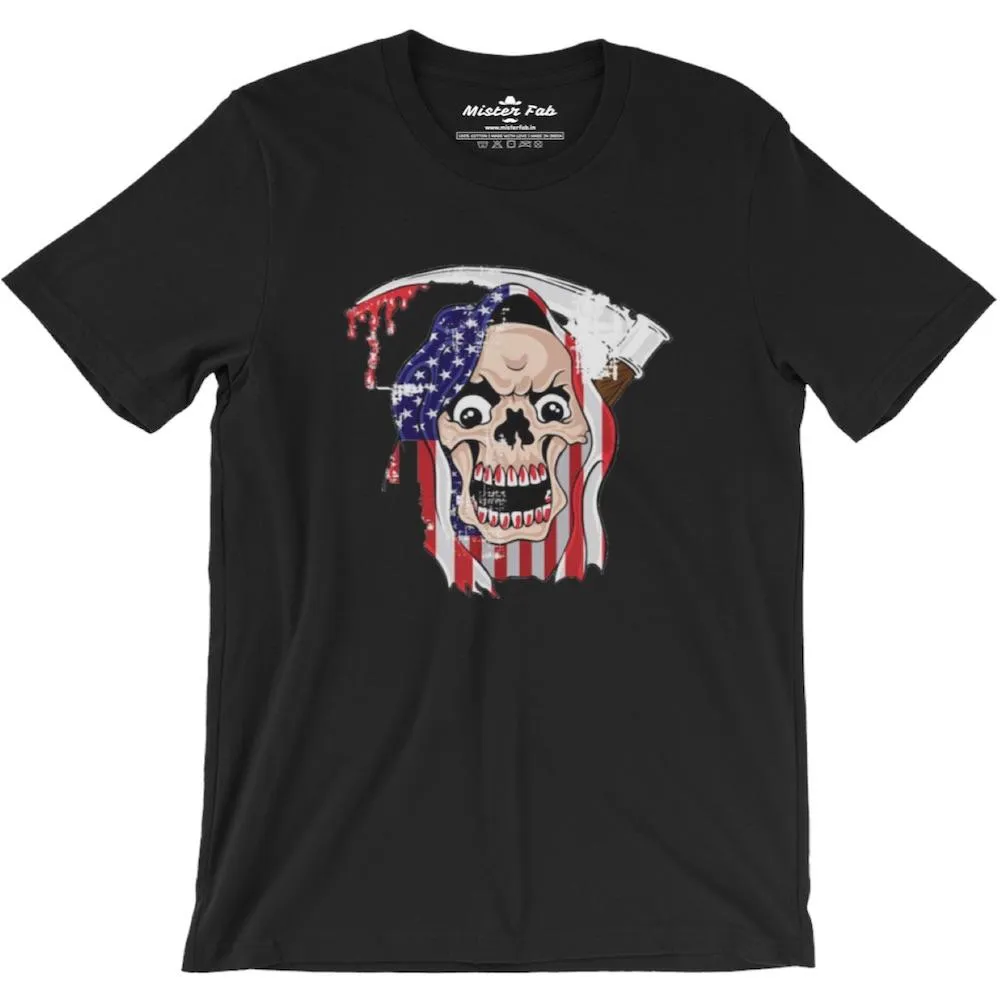 Bloody Skull Men Round Neck T-Shirts