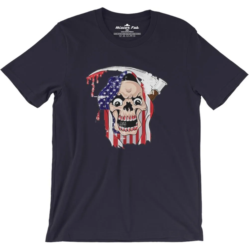Bloody Skull Men Round Neck T-Shirts