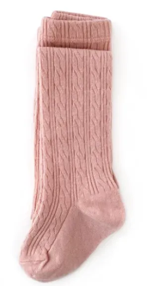 Blush Cable Knit Tights
