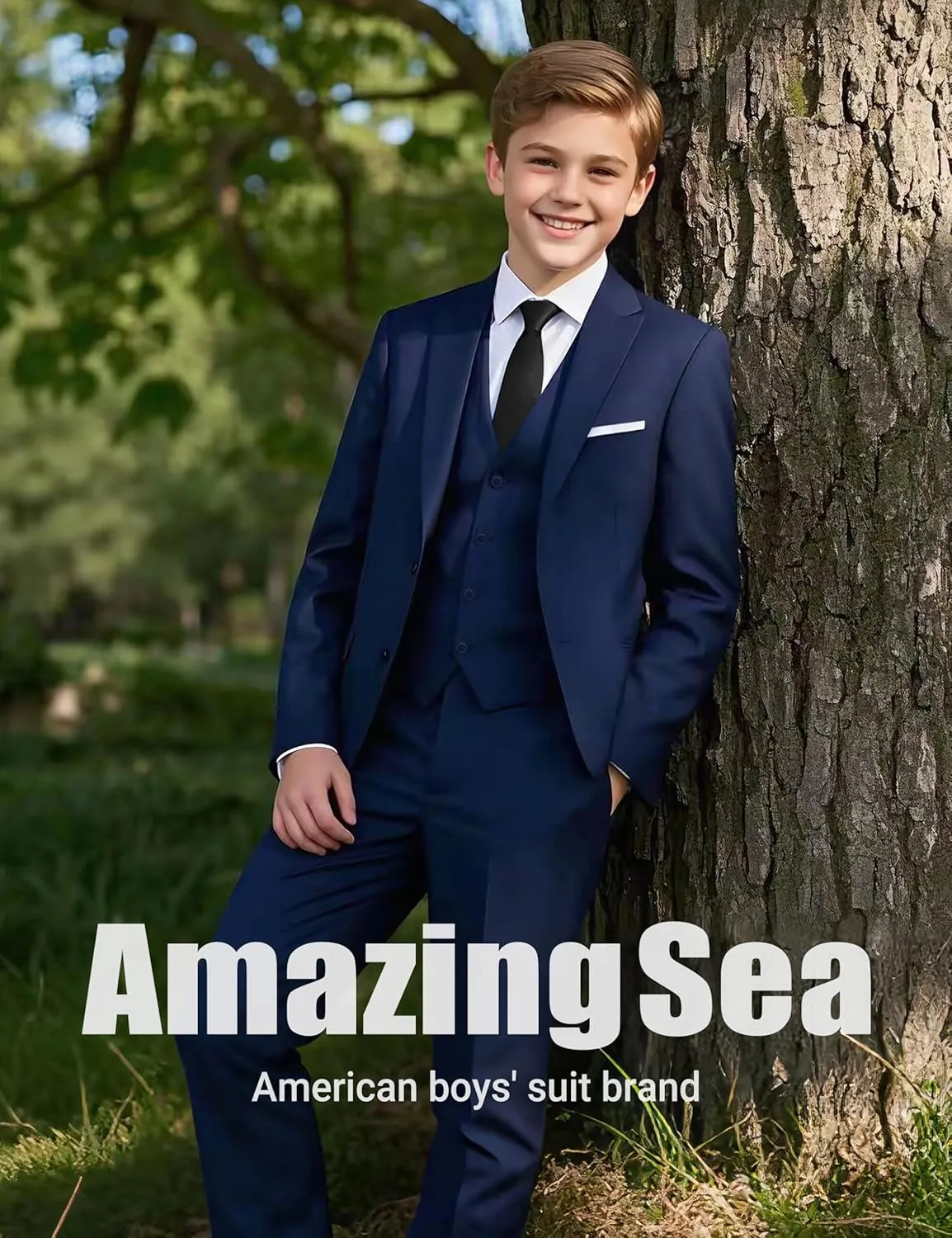 Boys Formal Suits Set, from Toddlers to Teen, Adjustable Waist, with Suspenders