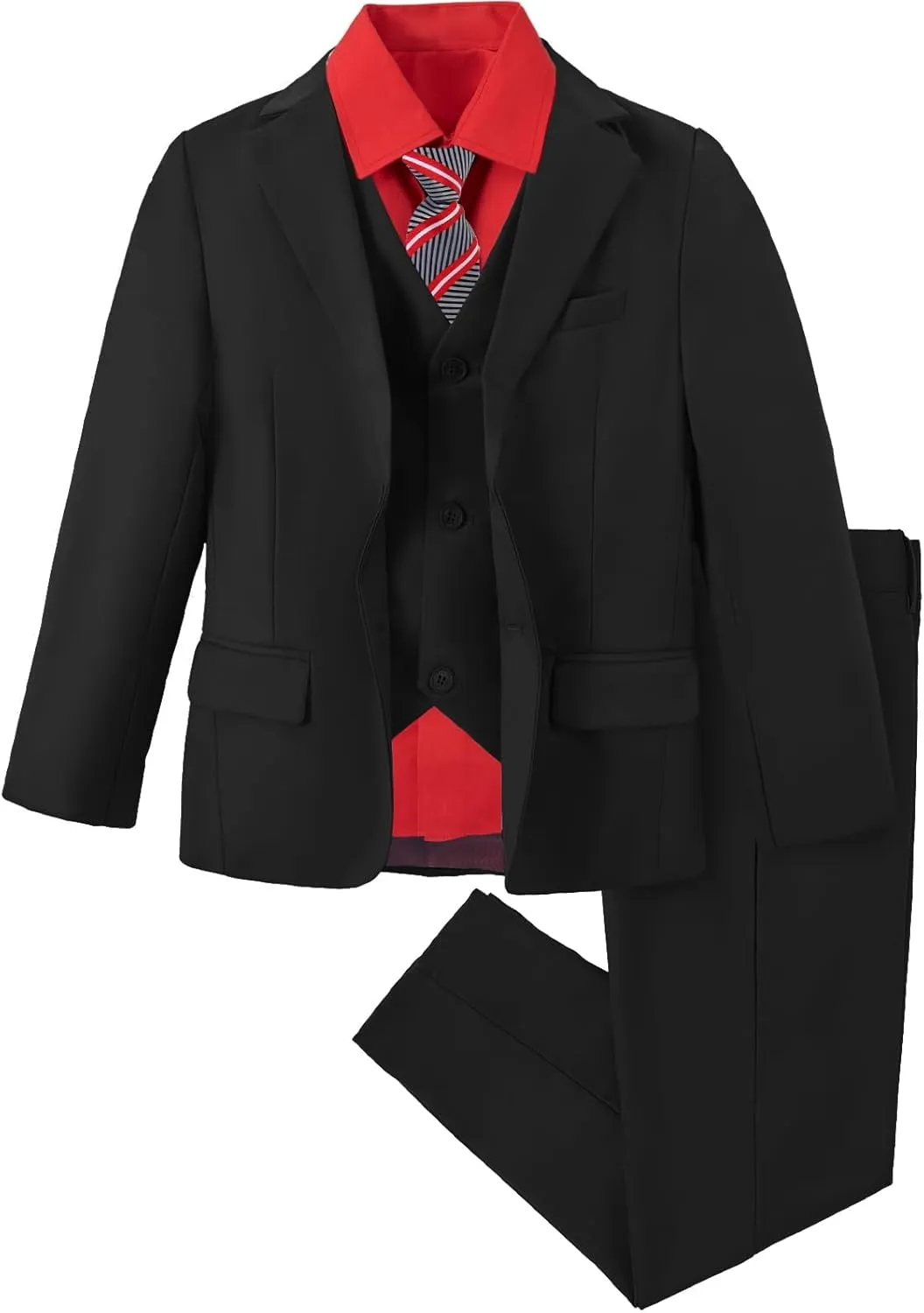 Boys Suit Slim Fit 5 Piece for Kids Toddler Suit Wedding Outfit for Teenage Boys Formal Tuxedo Set