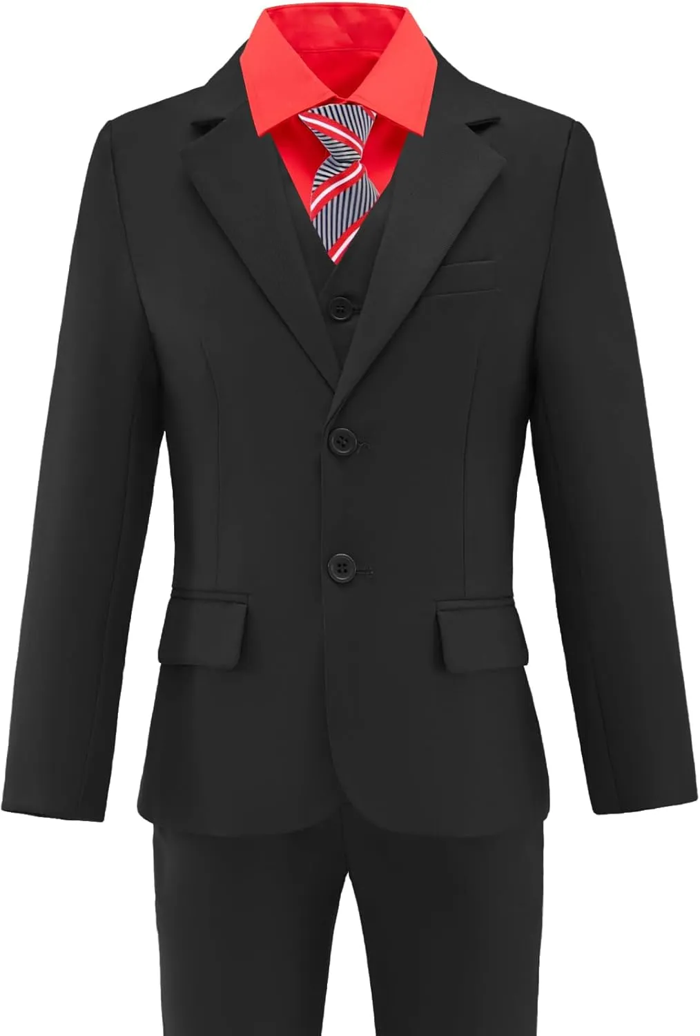 Boys Suit Slim Fit 5 Piece for Kids Toddler Suit Wedding Outfit for Teenage Boys Formal Tuxedo Set