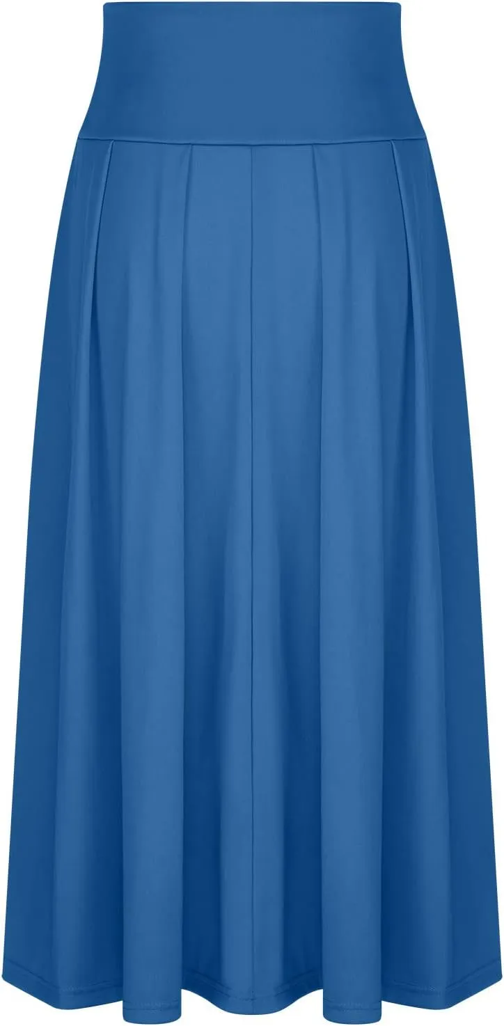 BTDECLAR Women's Elegant Flowy Long Skirts Trendy High Waisted Tie Front Pleated Swing Formal A Line Maxi Skirt Ankle Length