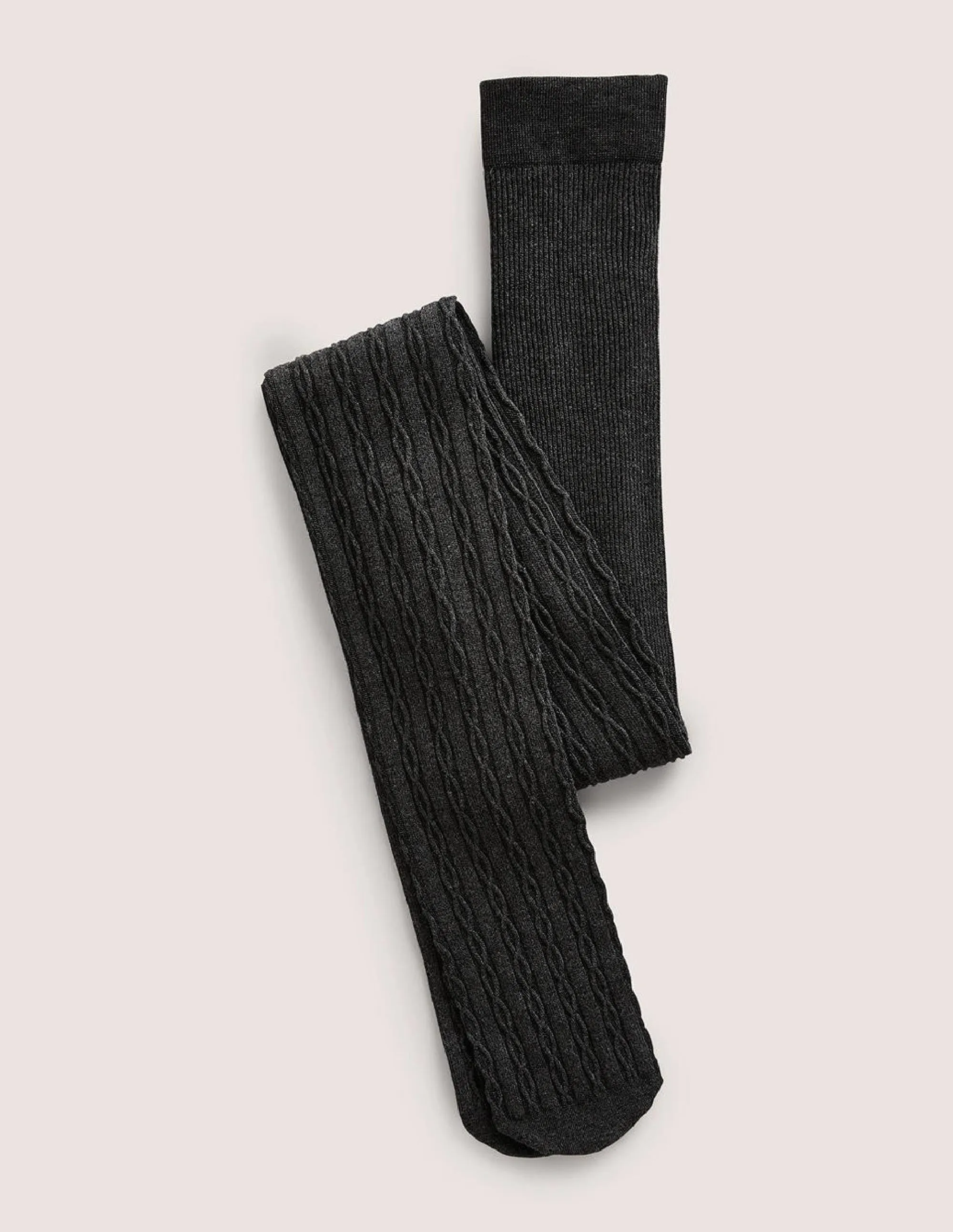 Cable-Knit Tights-Grey