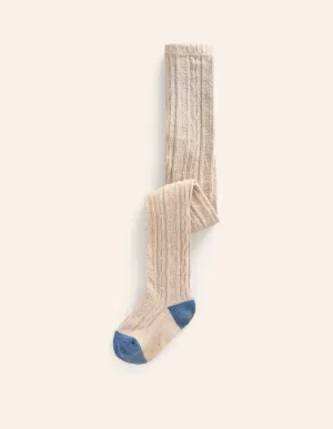 Cable Knit Tights-Oatmeal