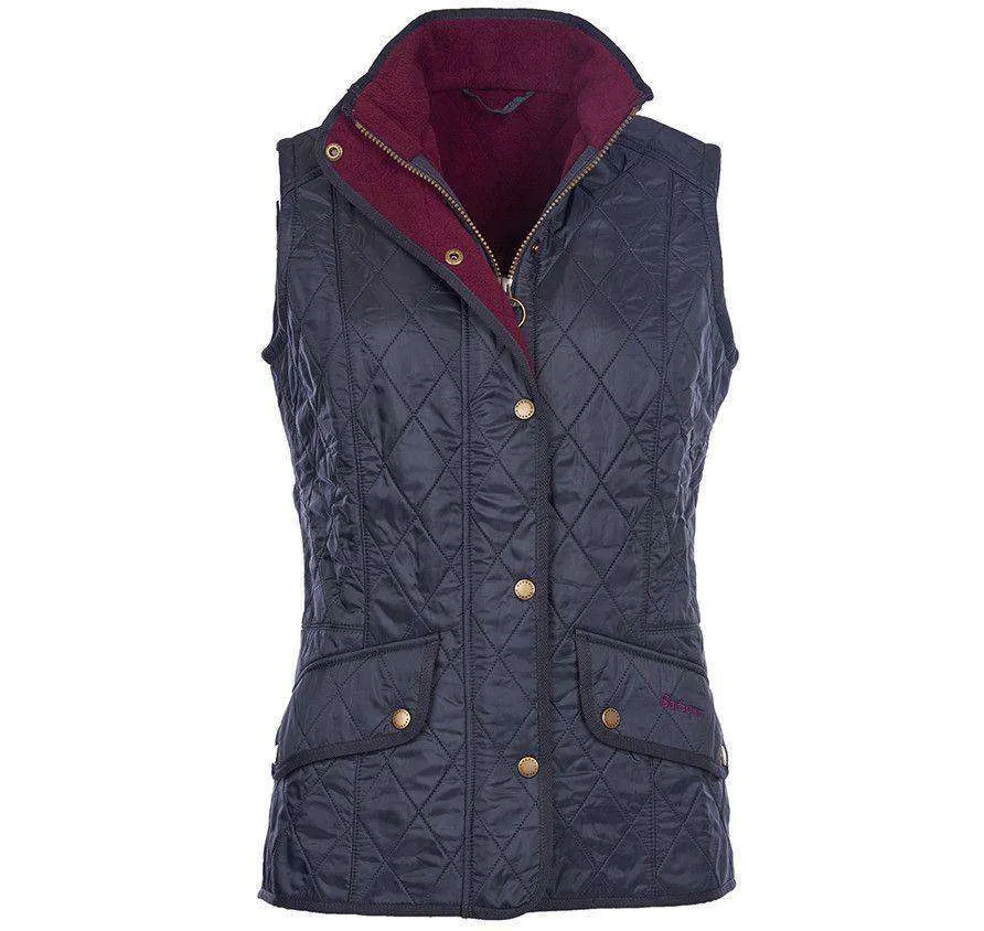 Cavalry Quilted Gilet in Navy and Red by Barbour