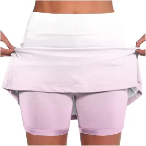 DDAPJ pyju Women's Plus Size Tennis Skirt Golf Skorts for Woman Trendy Gradient Color High Waisted Workout Skirts with Shorts