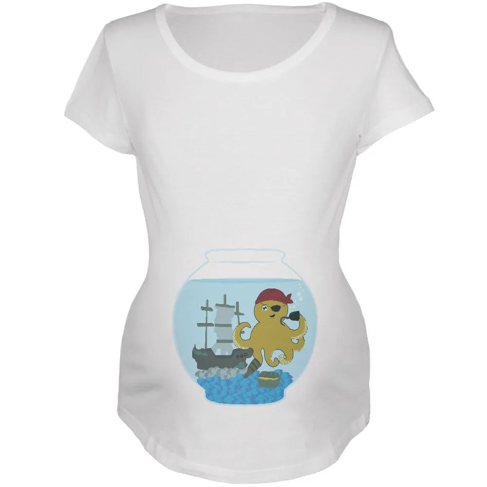 Fish Bowl Cute Pirate Octopus Maternity Soft T Shirt