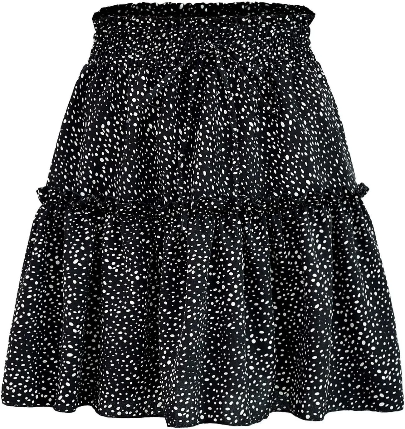 Floral Skirt for Women's Tiered Ruffle Cute Summer Mini Skirt High Waist A line Polka Dot Swing Beach Cute Skirt