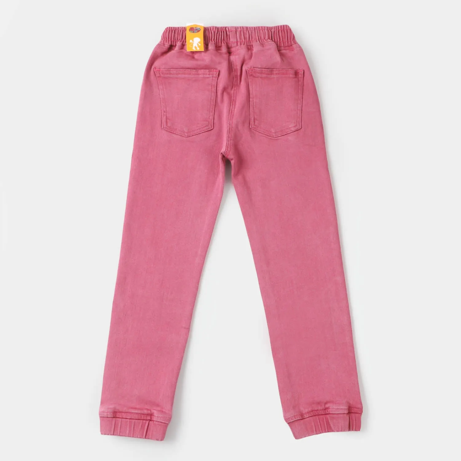 Girls Cotton Jegging Solid - Pink