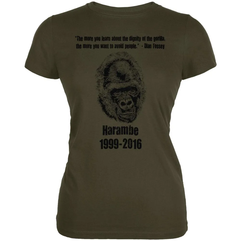Harambe Dignity Avoid People Juniors Soft T Shirt
