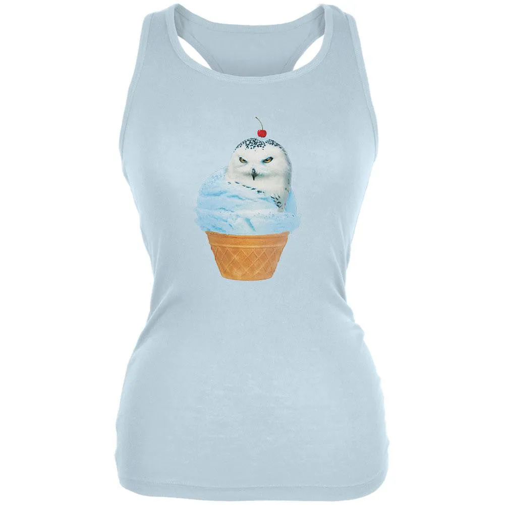 Ice Cream Cone Owl Red Juniors Soft Tank Top