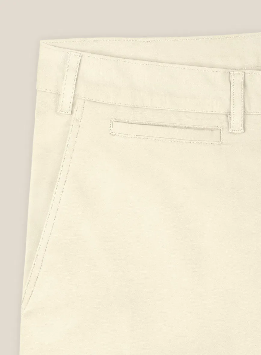 Italian Ivory Cotton Stretch Shorts
