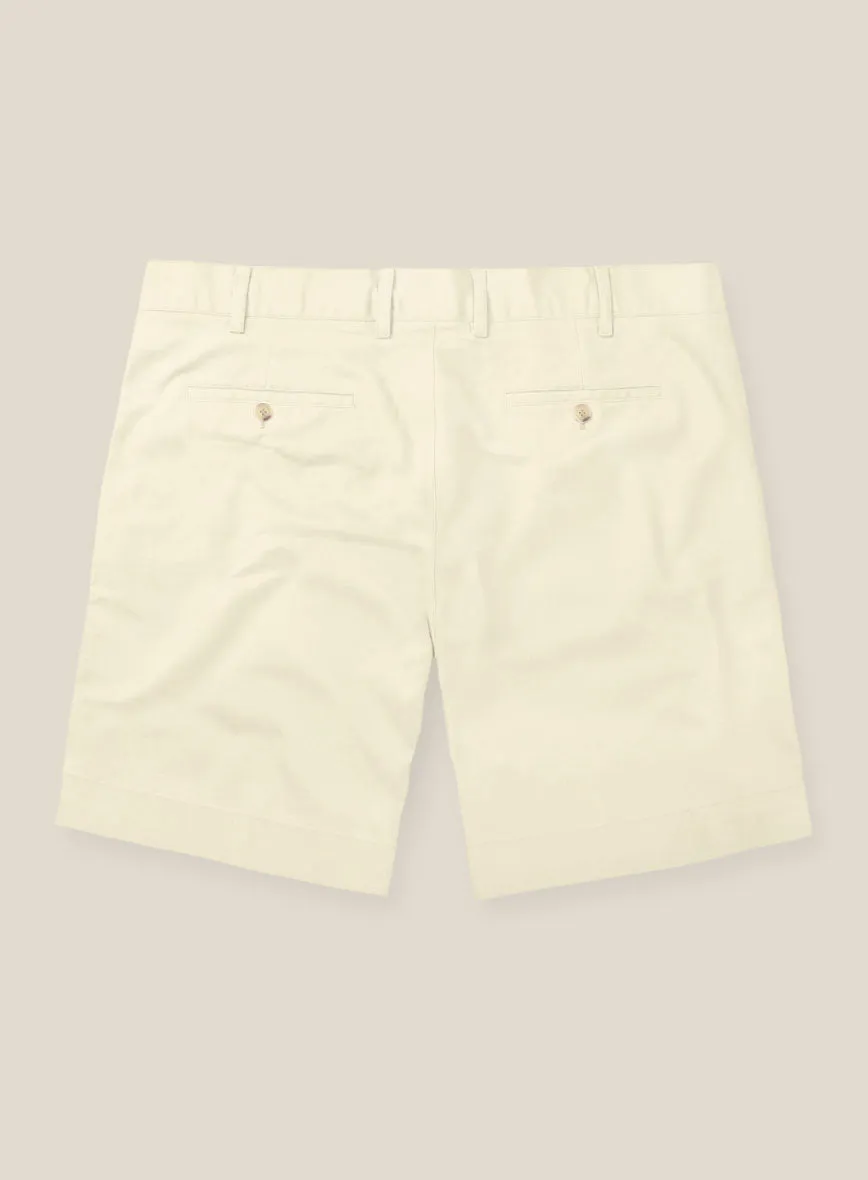 Italian Ivory Cotton Stretch Shorts