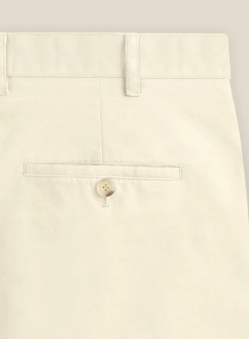 Italian Ivory Cotton Stretch Shorts