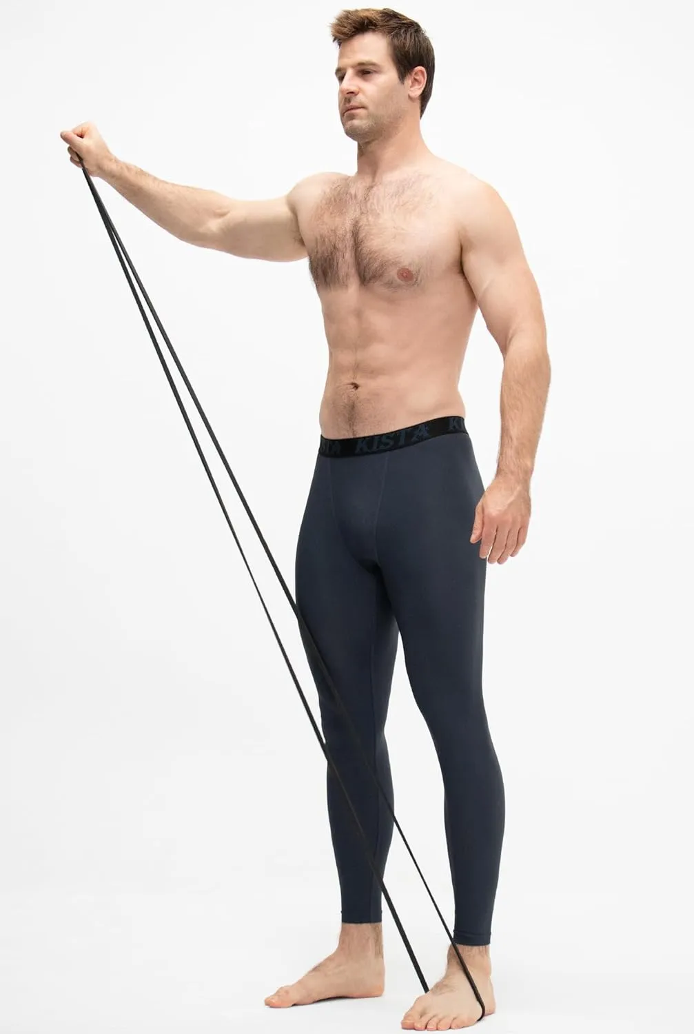 KISTA 2 Pack Men's Compression Pants Running Tights Workout Leggings, Cool Dry Technical Sports Baselayer