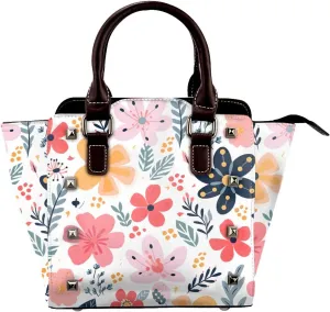 Leather Shoulder Bag for Women, Cute Daisy Studded Purse Spring Flower Floral Crossbody Handbags Punk Hobo Bag with Adjustable Strap