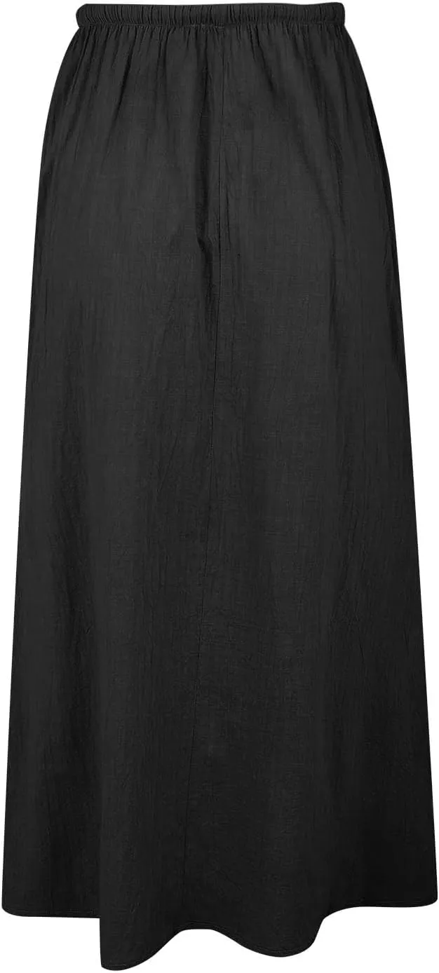 Long Skirts for Women Cotton Linen Boho Maxi Skirt Spring Summer Trendy Vacation Casual Flowy Drawstring Skirts