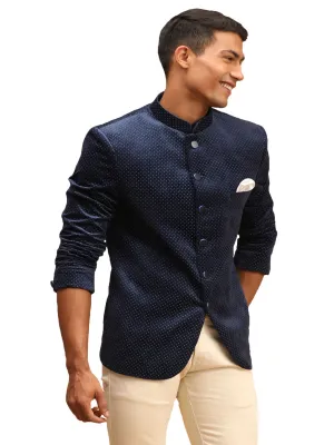 Men's Blue Velvet Jodhpuri - Shrestha By Vastramay