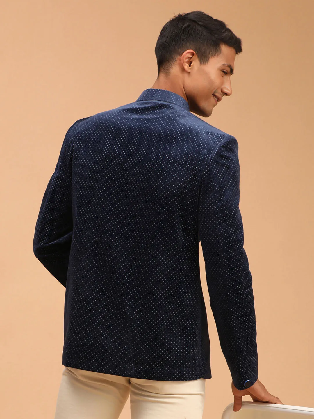 Men's Blue Velvet Jodhpuri - Shrestha By Vastramay
