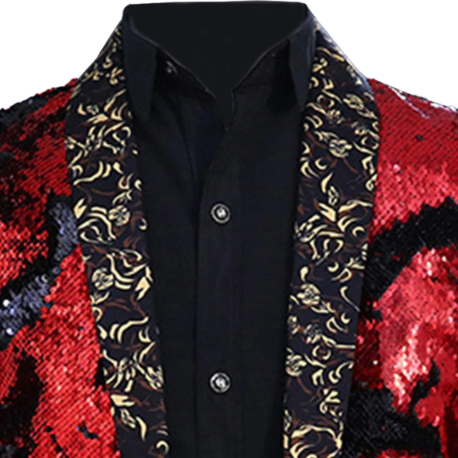 Mens Sequin Blazer Tuxedo Party Prom Fashion Metallic Jacket Shiny Outfit Wedding Tuxedo One Button Jacket