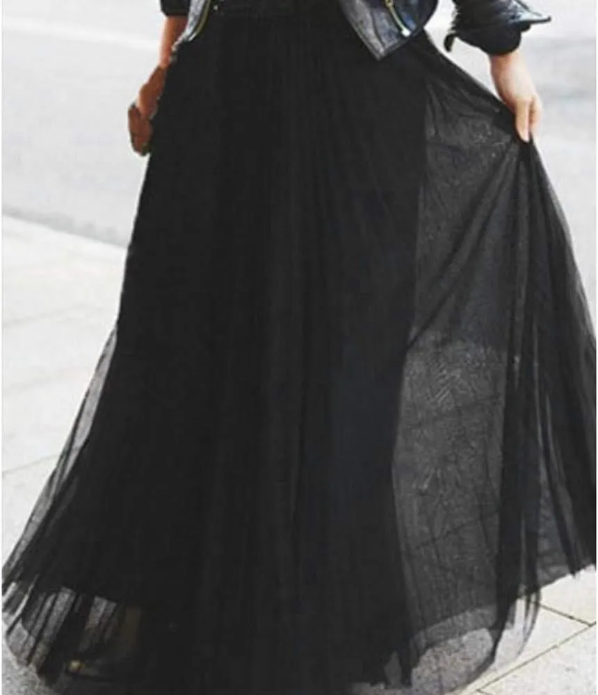Midi Skirts for Women High Waist Pleated A-Line Swing Skirt Midi Skirts Ruffle Layered Pleated Toddler Ballet