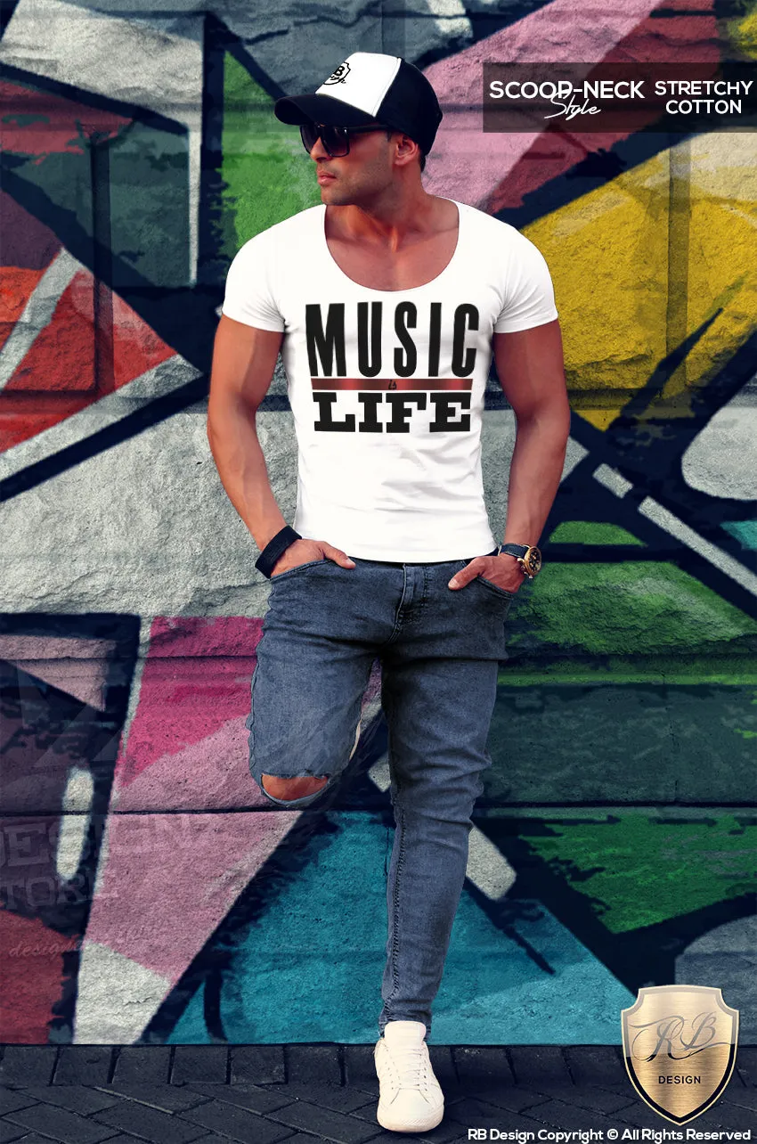 Music Is Life Men's Fashion T-shirt Dj Party Festival Tank Top MD109