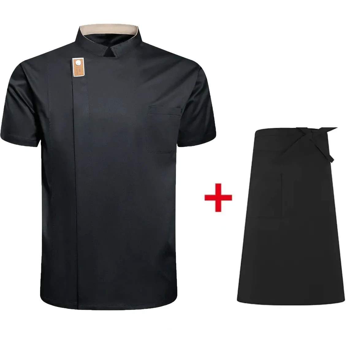 New Men Women Chef Jacket  Short Sleeve Cook Shirt Bakery Restaurant Waiter Uniform Top