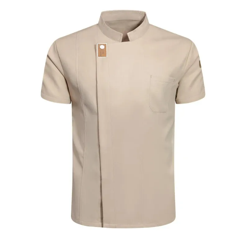 New Men Women Chef Jacket  Short Sleeve Cook Shirt Bakery Restaurant Waiter Uniform Top