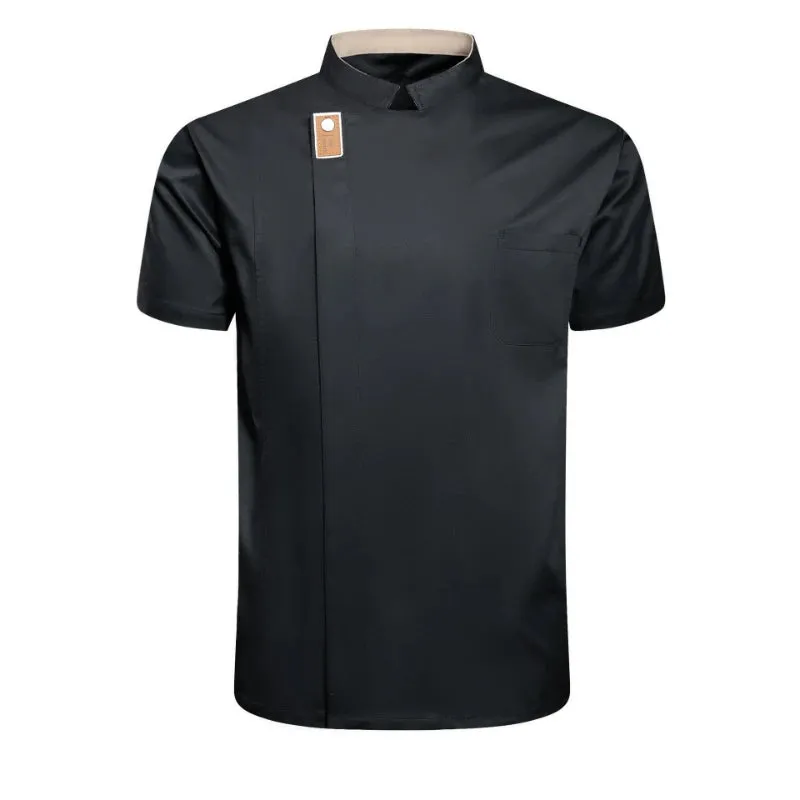 New Men Women Chef Jacket  Short Sleeve Cook Shirt Bakery Restaurant Waiter Uniform Top