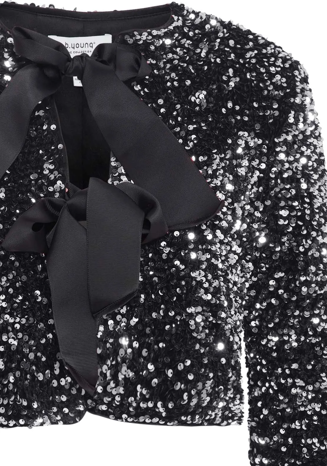 Paillet Bow Jacket - Silver Sequin Mix