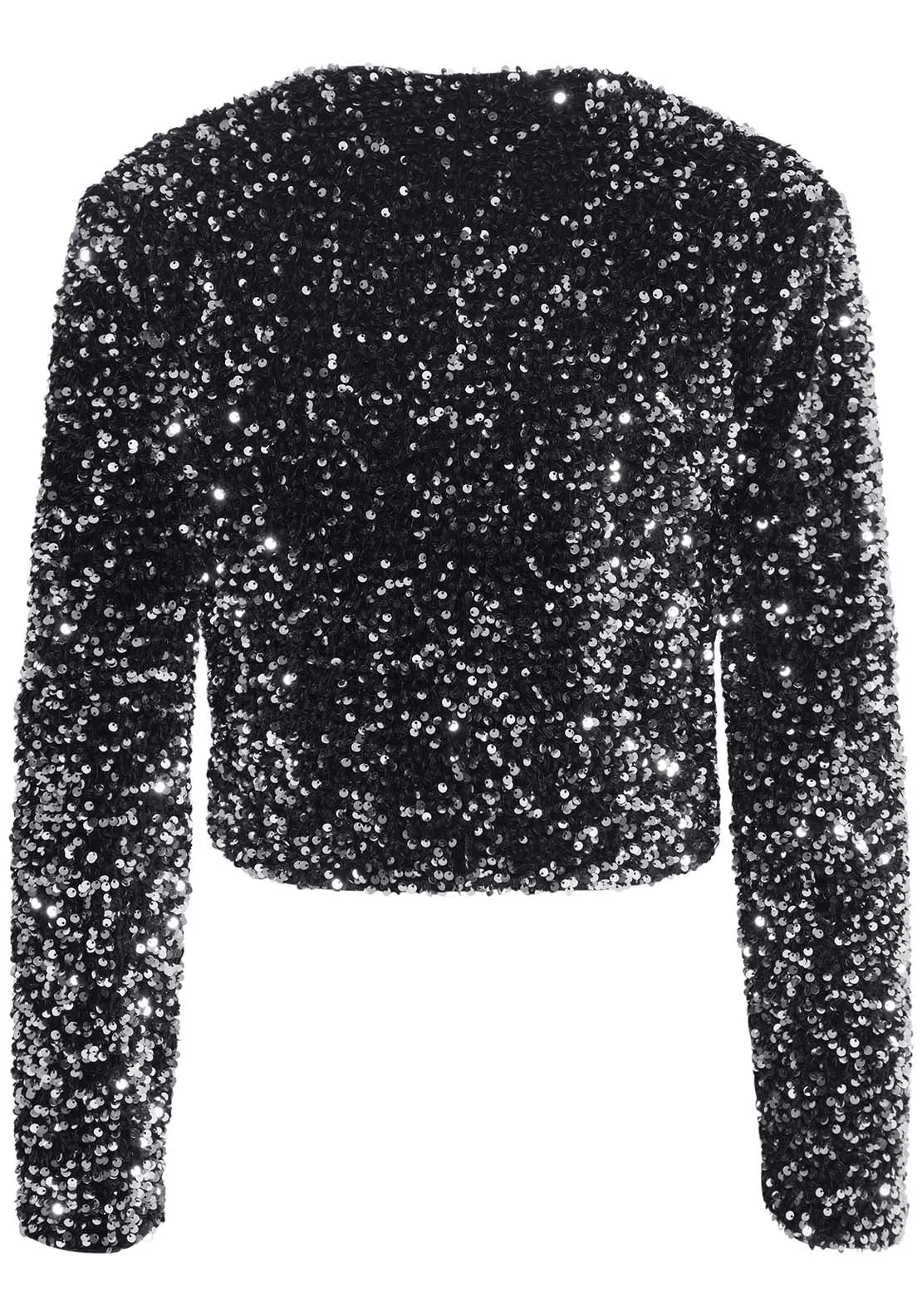 Paillet Bow Jacket - Silver Sequin Mix
