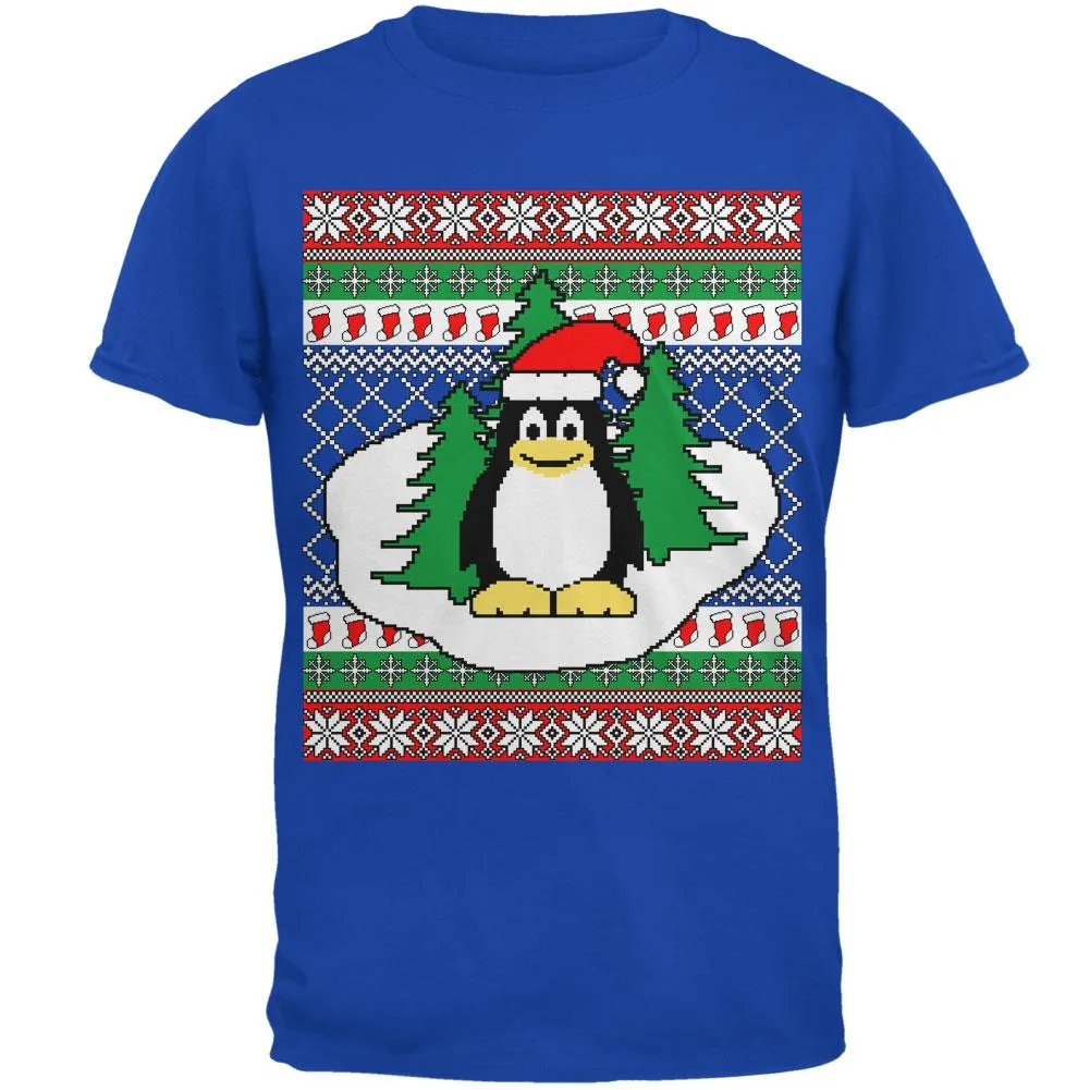 Penguin on Ice Ugly Christmas Sweater Mens Soft T Shirt