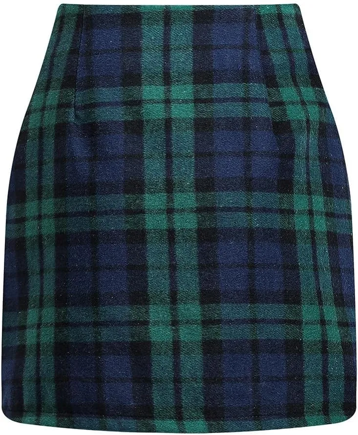 Plaid Skirts for Women 2025 Summer Fashion High Waisted Bodycon Pencil Skirt Mini A Line Stretch Elegant Dress Outfit