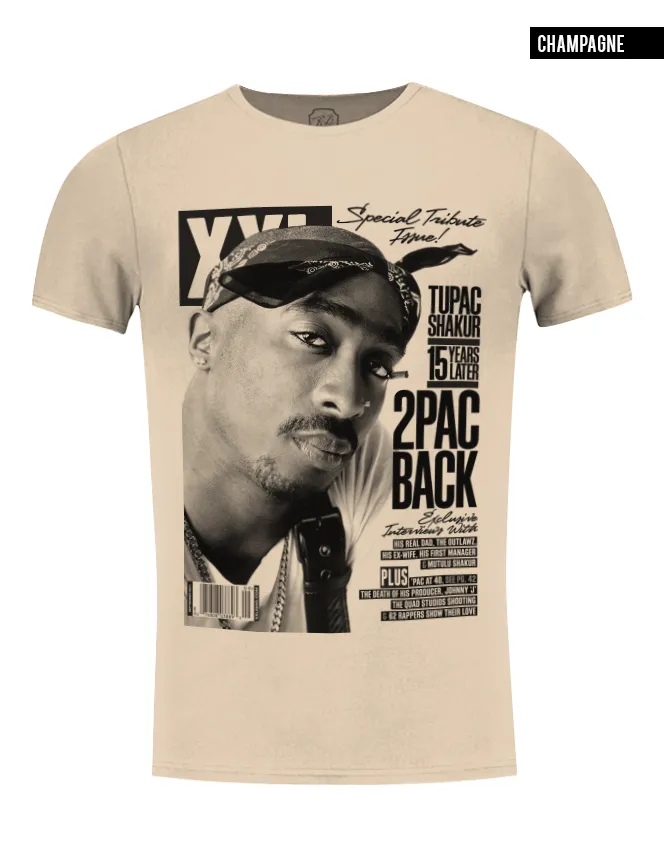 Rare Men's 2pac T-shirt Khaki Gray Beige Hip Hop Graphic Tee / Color Option / MD745