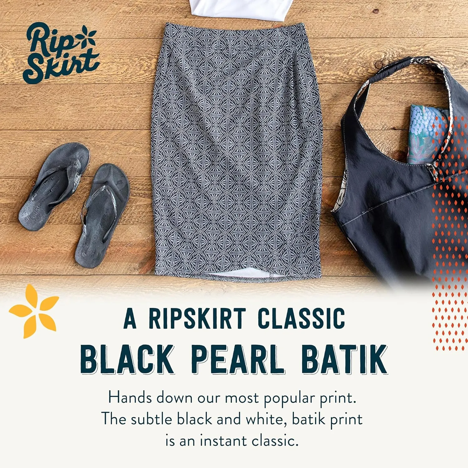 RipSkirt Hawaii Length 3 - Wrap Skirt for Women - Quick Dry Swim Cover-Up for Beach, Travel with Pocket