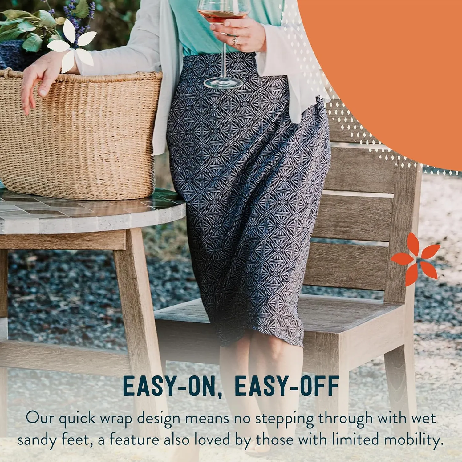 RipSkirt Hawaii Length 3 - Wrap Skirt for Women - Quick Dry Swim Cover-Up for Beach, Travel with Pocket