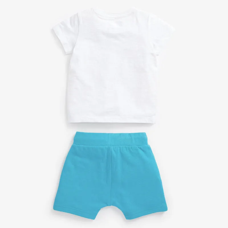 Rocket Print Short Sleeve T-shirt and Shorts Set