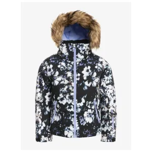 Roxy Jet Ski Girls Ski Jacket - Black Flowers