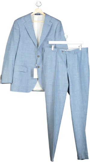 Suitsupply Light Blue Lazio Single Breasted Tailored fit  Suit 2-piece SZ52 UK XXXL UK 42