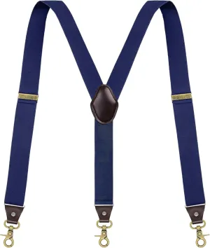 Suspenders for Men, Adjustable Suspenders Gold Clip with Elastic Straps Y-Back Construction Heavy Duty for Work