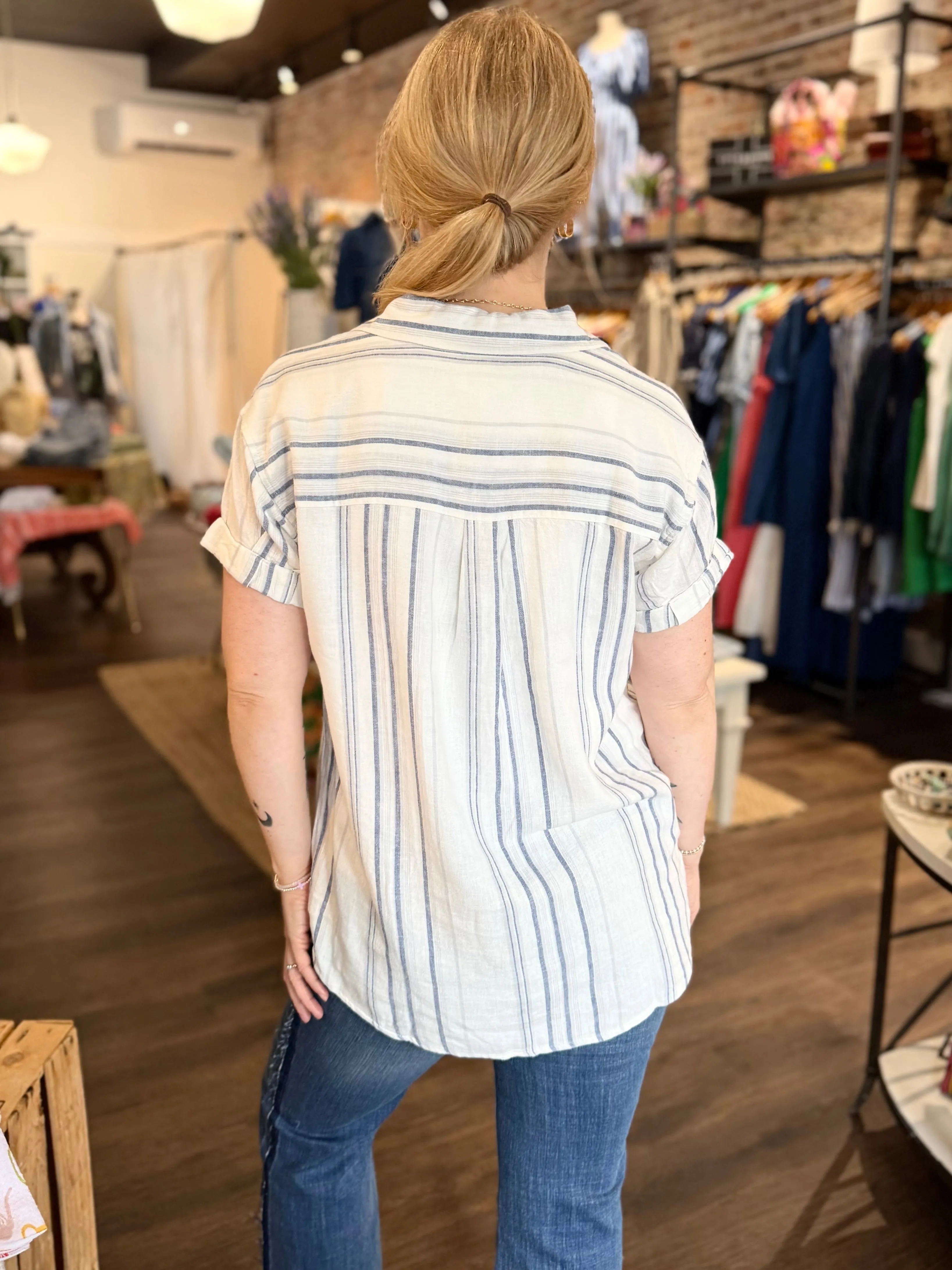 Sydney Button Up- Coastal Grey