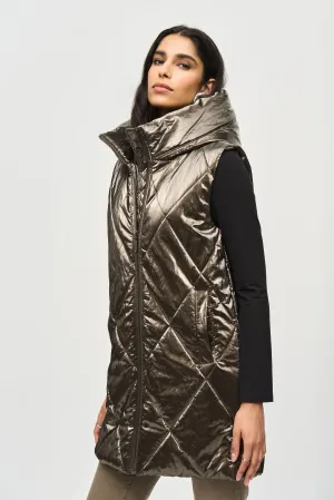 Taupe Metallic Long Vest